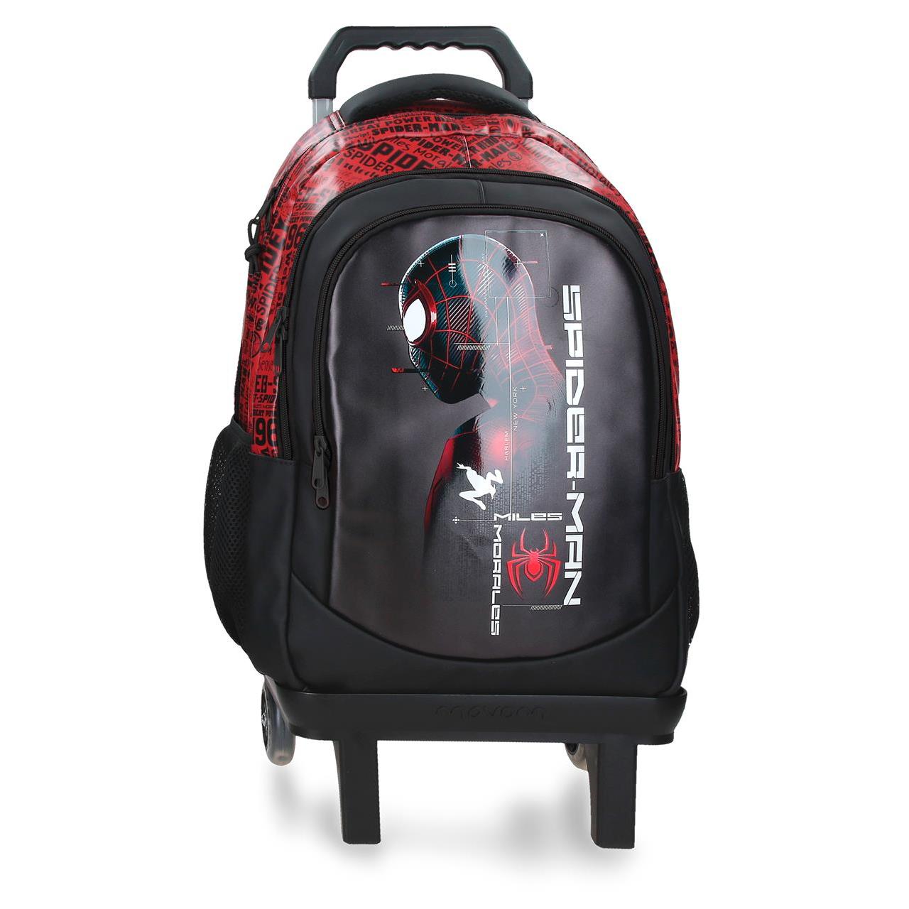 Mochila escolar con carro Marvel Spiderman technology negro