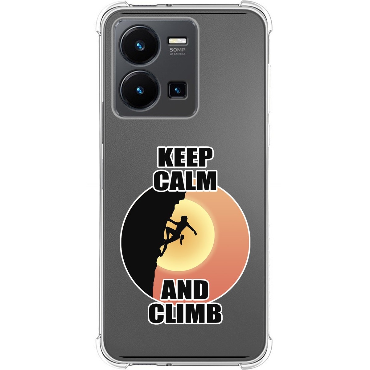 Funda Silicona Antigolpes para Vivo Y35 diseño Mujer Escalada Dibujos
