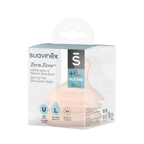 Suavinex Tetina Silicona +6 M  Zero Zero 2Unds