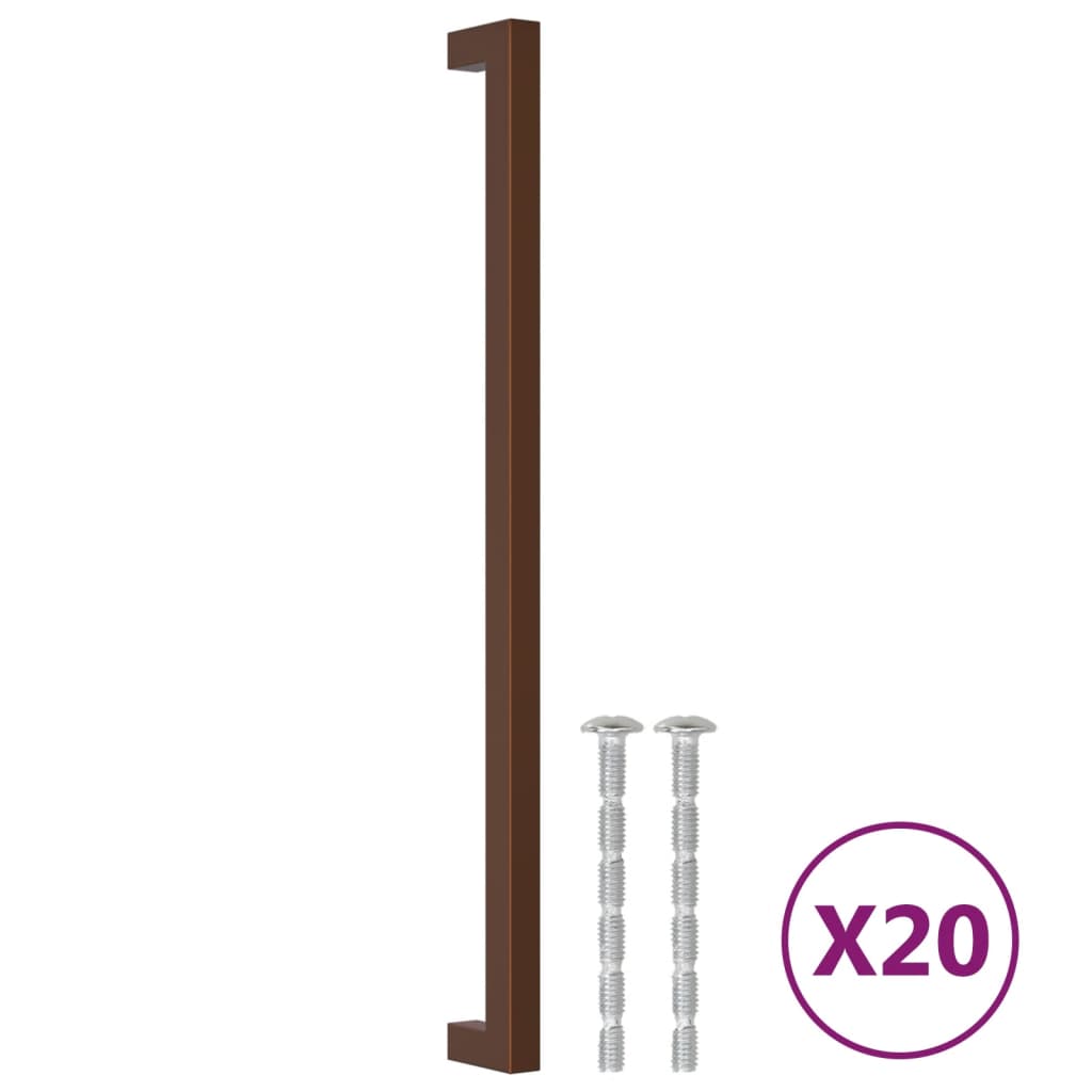 vidaXL Tiradores para armarios 20 uds acero inoxidable 320 mm en color Negro/Plateado/Bronce y más | almacenamiento funcional diseño moderno para baño dormitorio sala