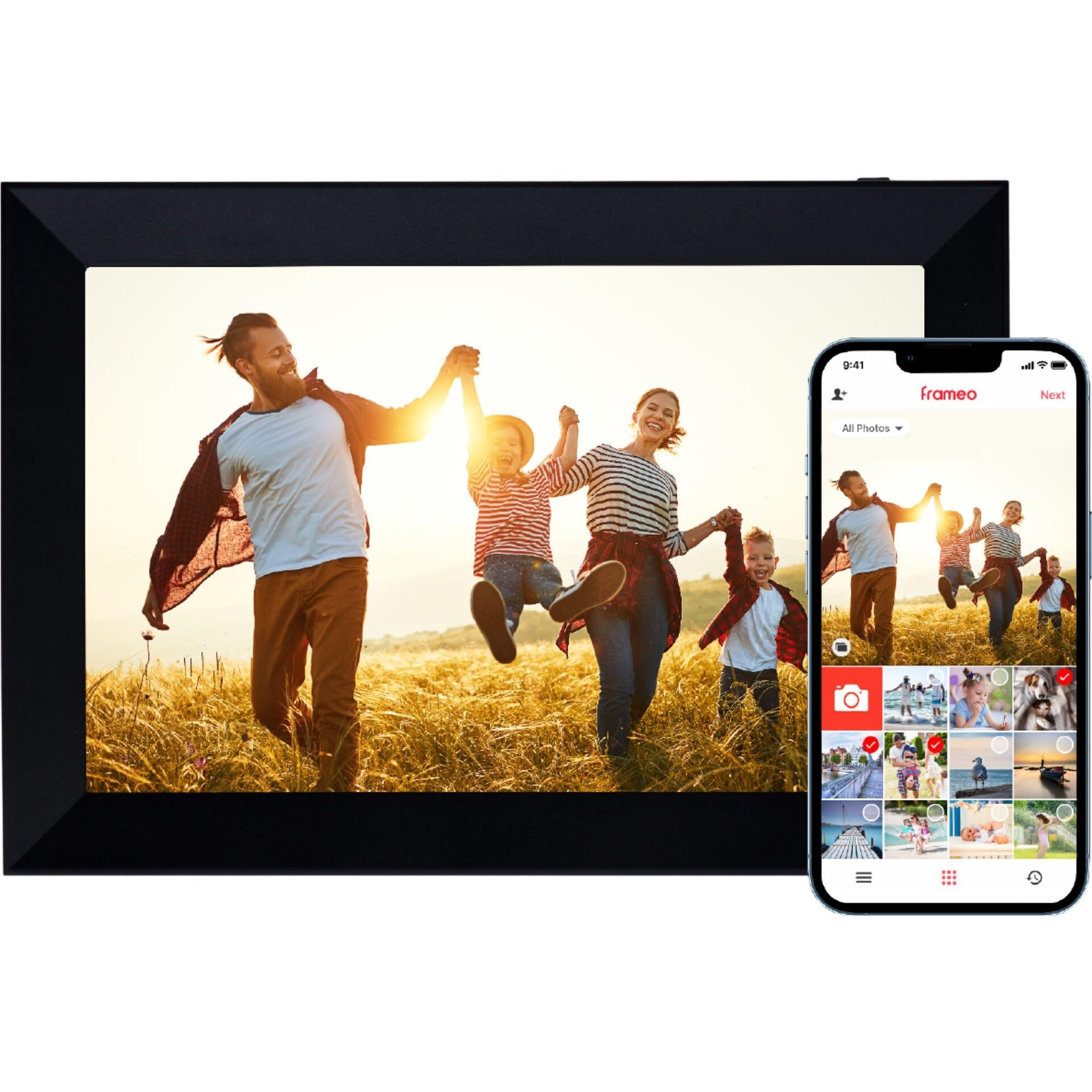 Rollei Smart Frame WiFi 103 Black - Marco de Fotos con WiFi de 10,1 Pulgadas, con aplicación Frameo para Compartir Fotos o vídeos de Forma rápida y fácil, Panel IPS, Muchas Funciones, Ranura microSD