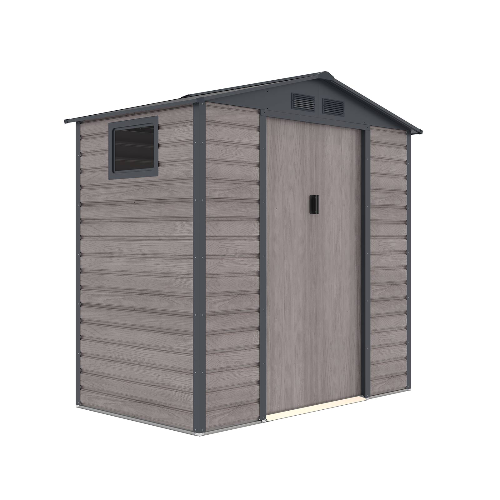 Gardiun Caseta Metálica Gardiun Surrey 2,71 m2 Exterior 213x127x211 cm de Acero con Ventana Lateral y Efecto Madera Veteada