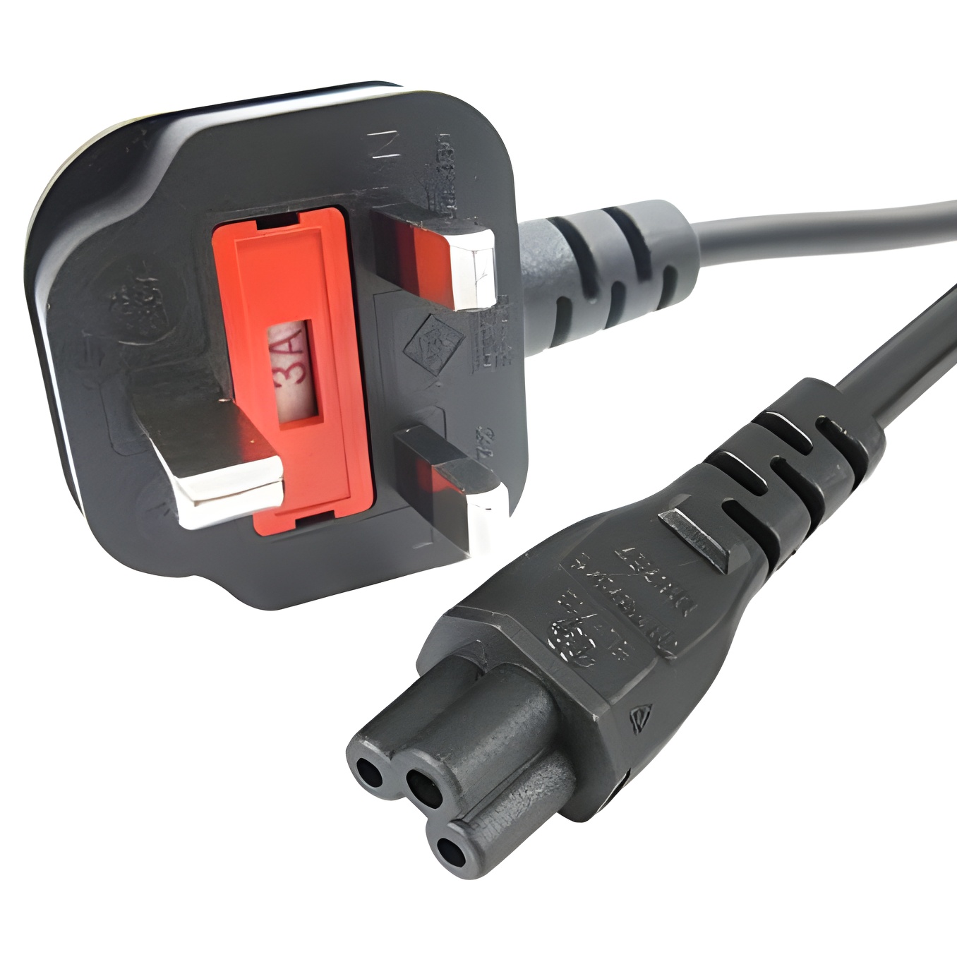 Startech.com Cable de Alimentación para Ordenador Portátil 1m - Conector BS 1363 Tipo G y C5 de 3 Clavijas