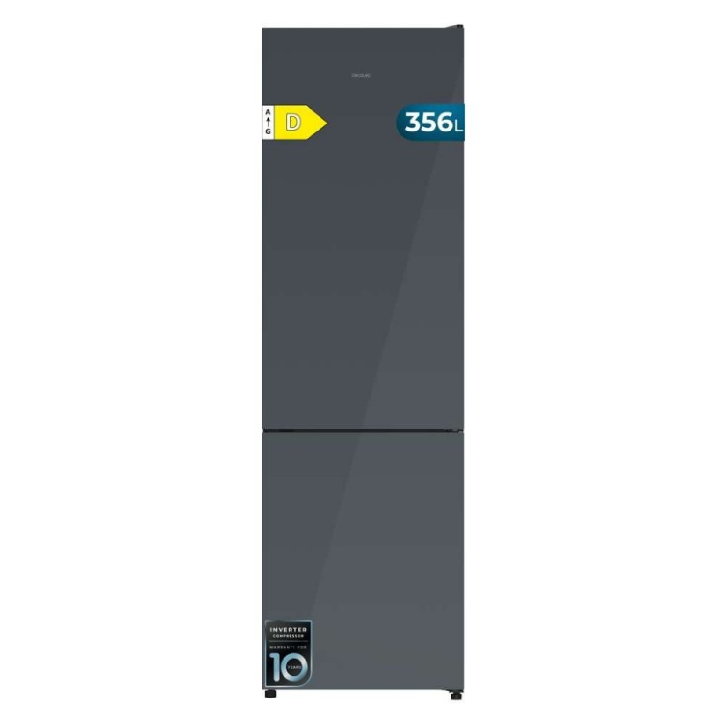 Cecotec Frigorífico Combi 356L Bolero CoolMarket Combi 356i Grey Glass D. 200cm de Alto, 59,5 cm de Ancho, Clase E
