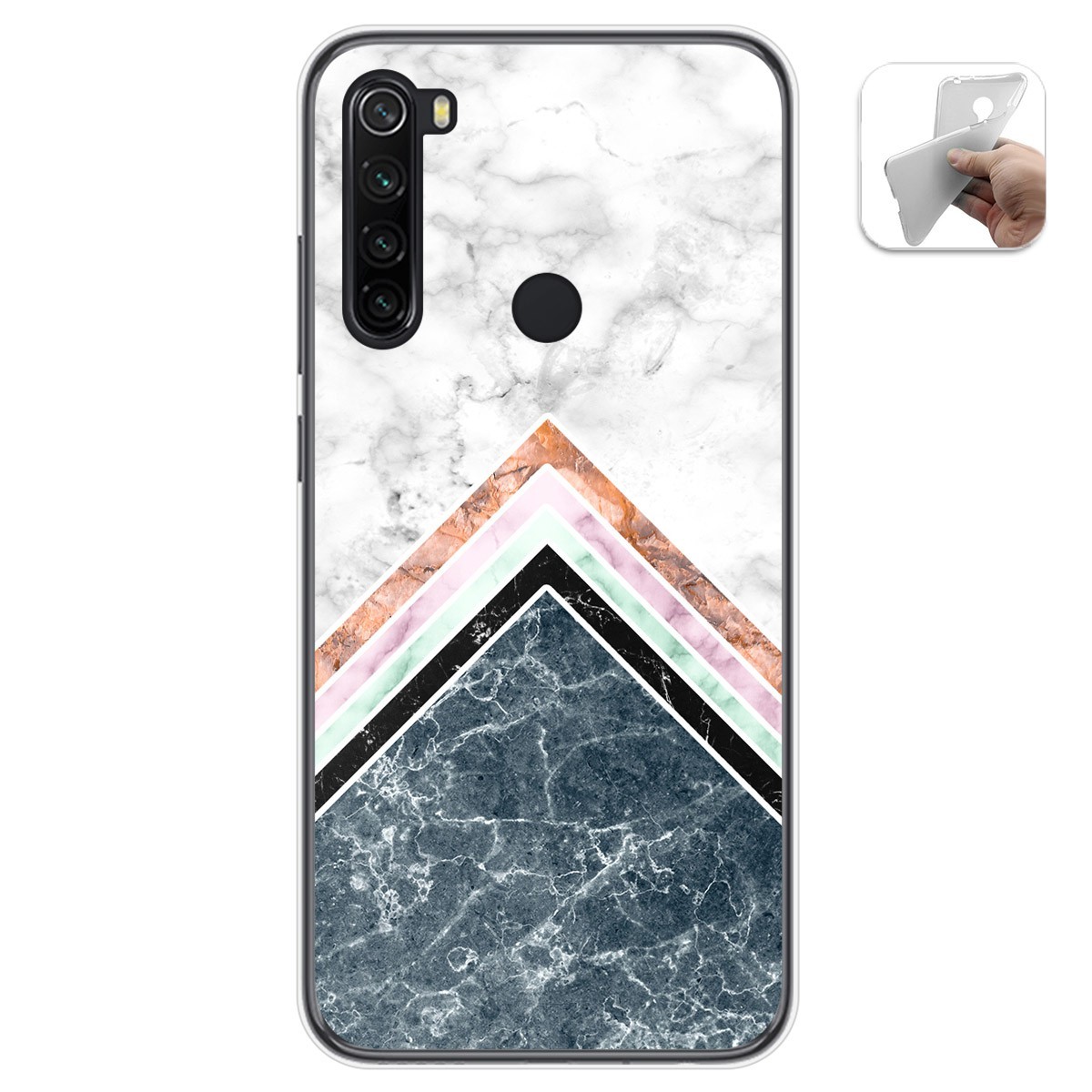 Tumundosmartphone Funda Gel Tpu para Xiaomi Redmi Note 8 (2019/2021) diseño Mármol 05 Dibujos