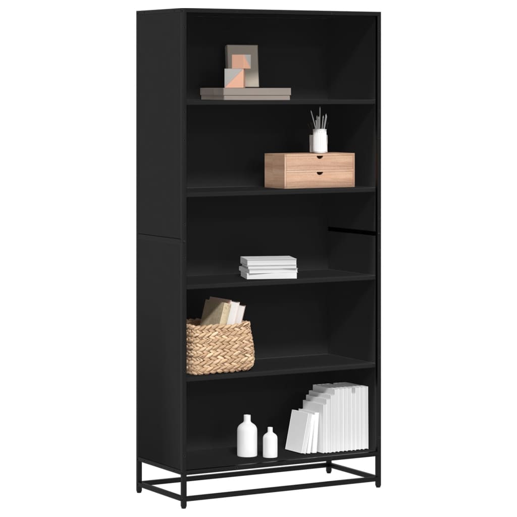 vidaXL Estantería de madera de ingeniería 80,5x35x170,5 cm en color Gris sonoma/Roble Sonoma/Negro y más | almacenamiento funcional diseño moderno para baño dormitorio sala