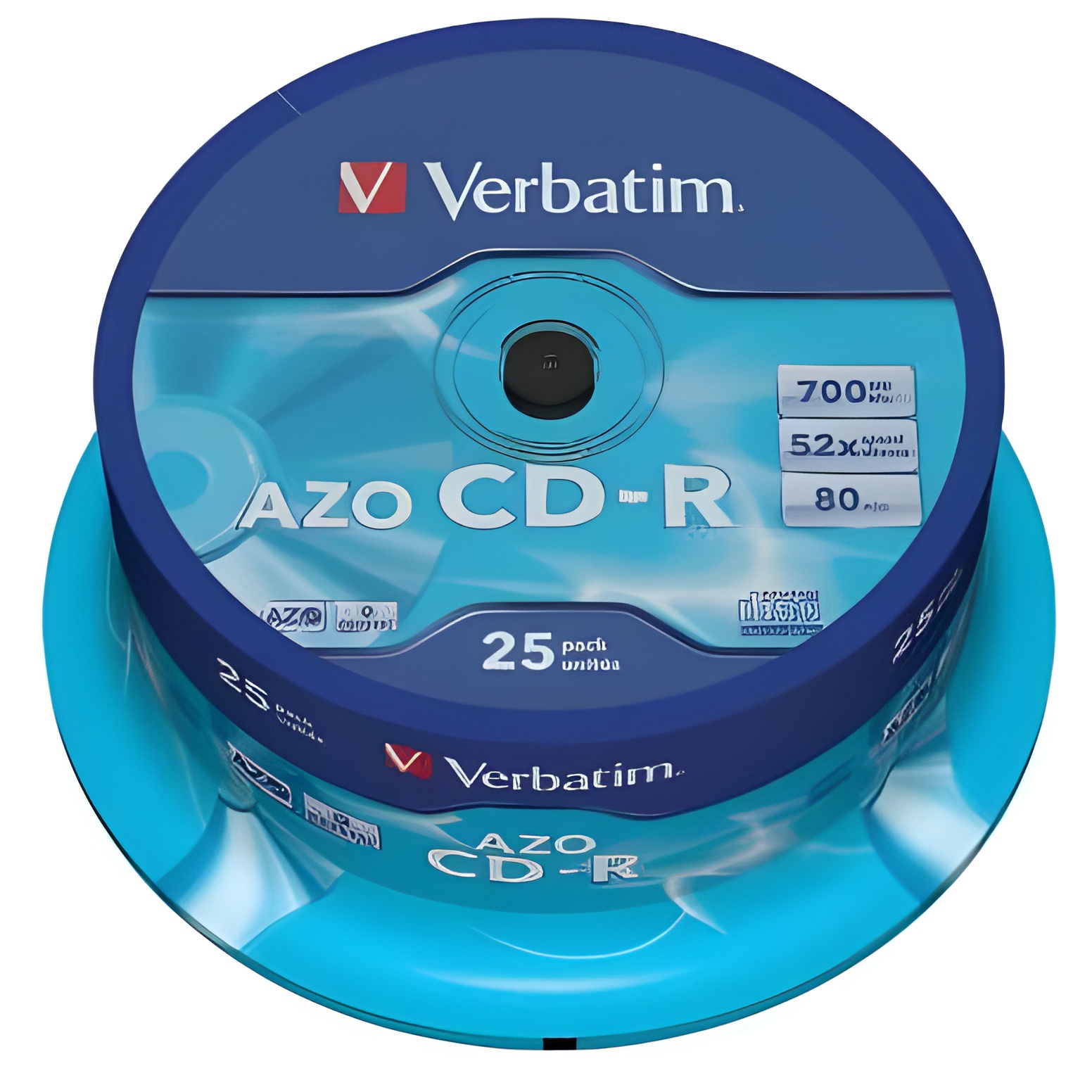 Verbatim AZO CD-R 52X 700MB Crystal 25 Pack, 43352 (25 Pack)