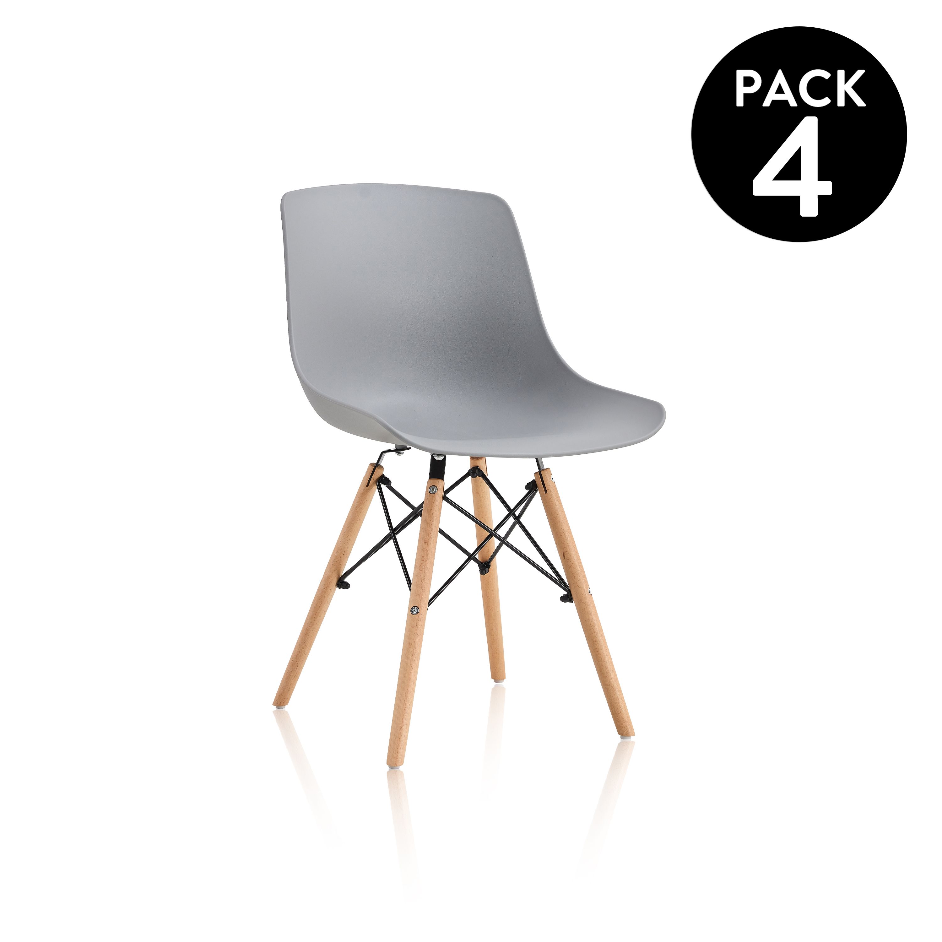 duehome - Pack 4 sillas de comedor Fredo