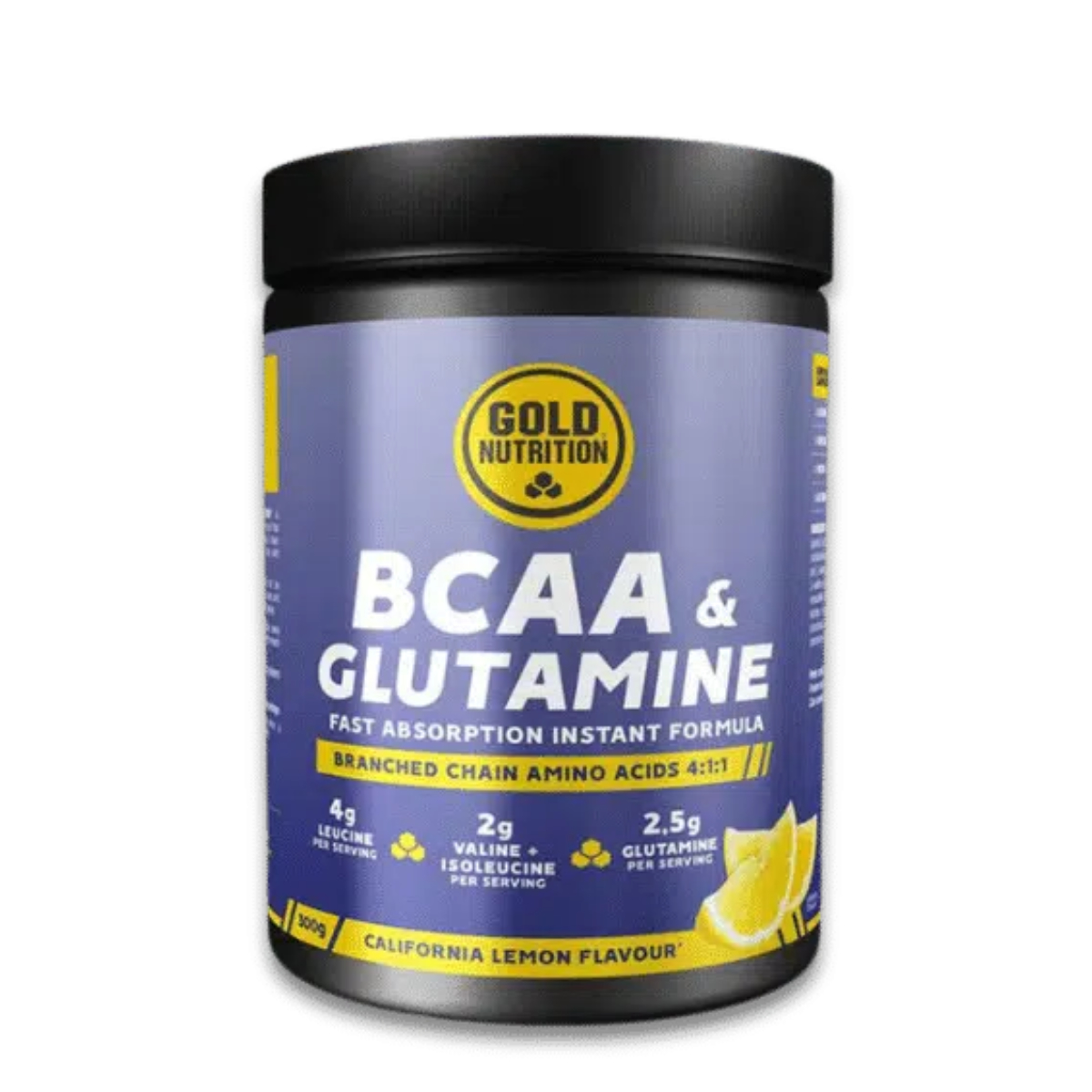 GoldNutrition BCAA + Glutamine Powder - 300 gr Suplemento de BCAA 4:1:1 con Glutamina para Recuperación Muscular