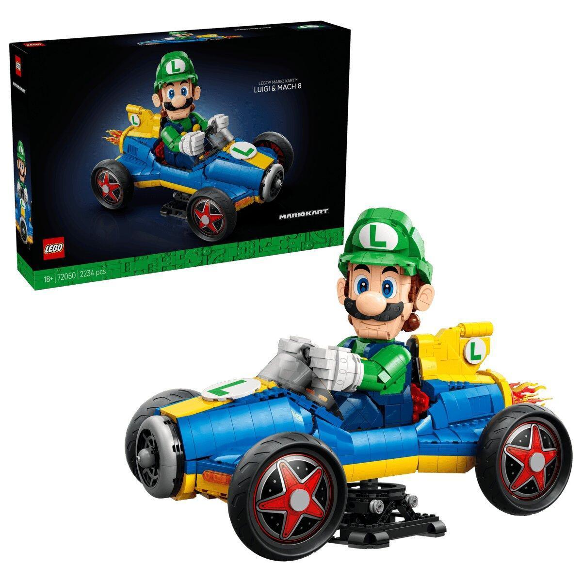 LEGO® 72050 Mario Kart™: Luigi y Mach 8 - Figura de Luigi y Maqueta de Coche