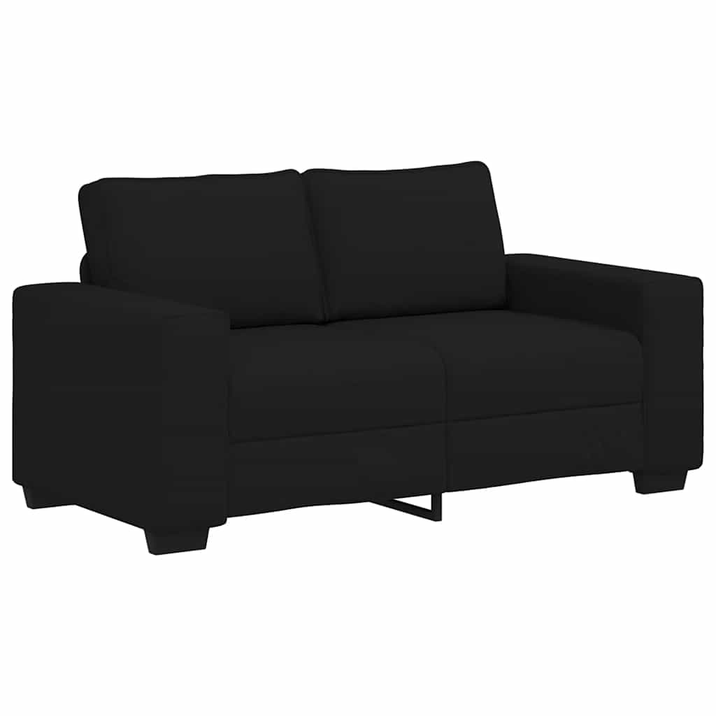 vidaXL Sofá 2 plazas Tela Negro 160x77x82 cm