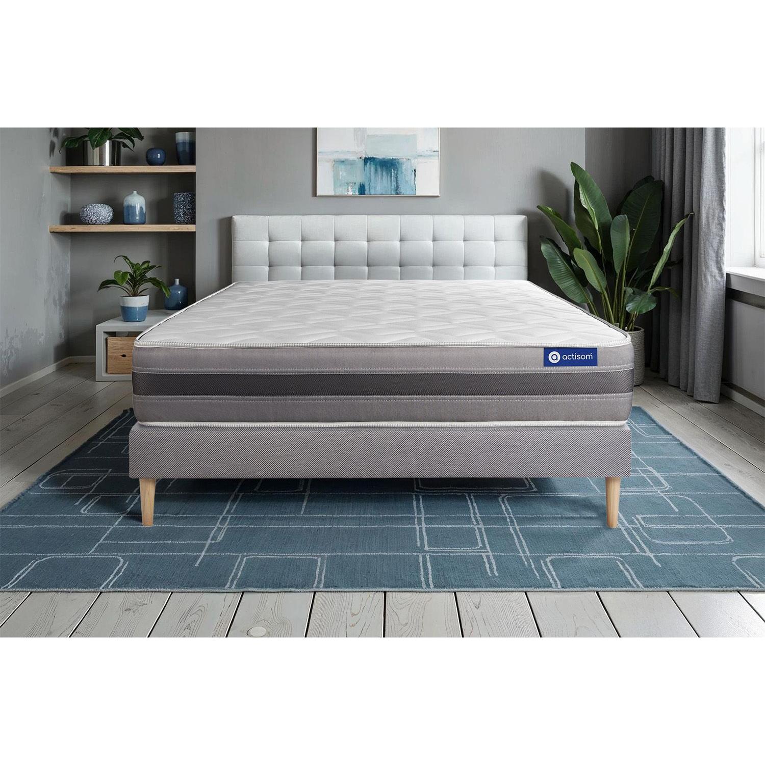 Pack colchón Actiflex relax 120x220cm + Somier, Muelles ensacados y espuma viscoelástica, 3 zonas de confort