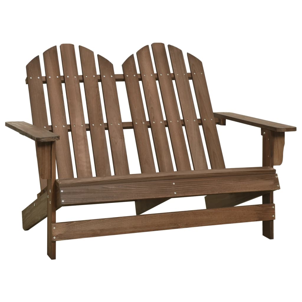 vidaXL Otomana Adirondack de jardín 2 plazas madera de abeto