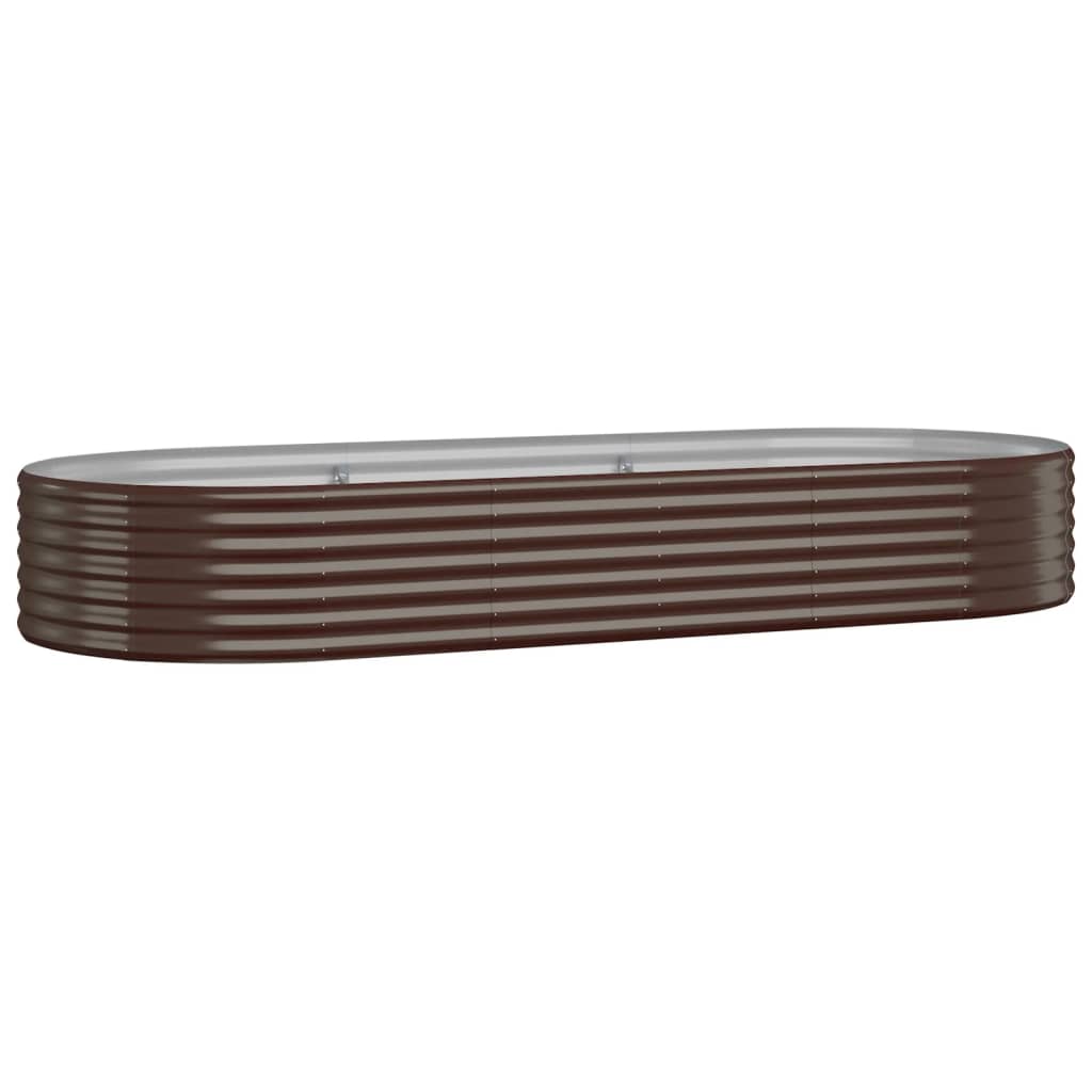 vidaXL Jardinera arriate acero galvanizado marrón 249x100x36cm