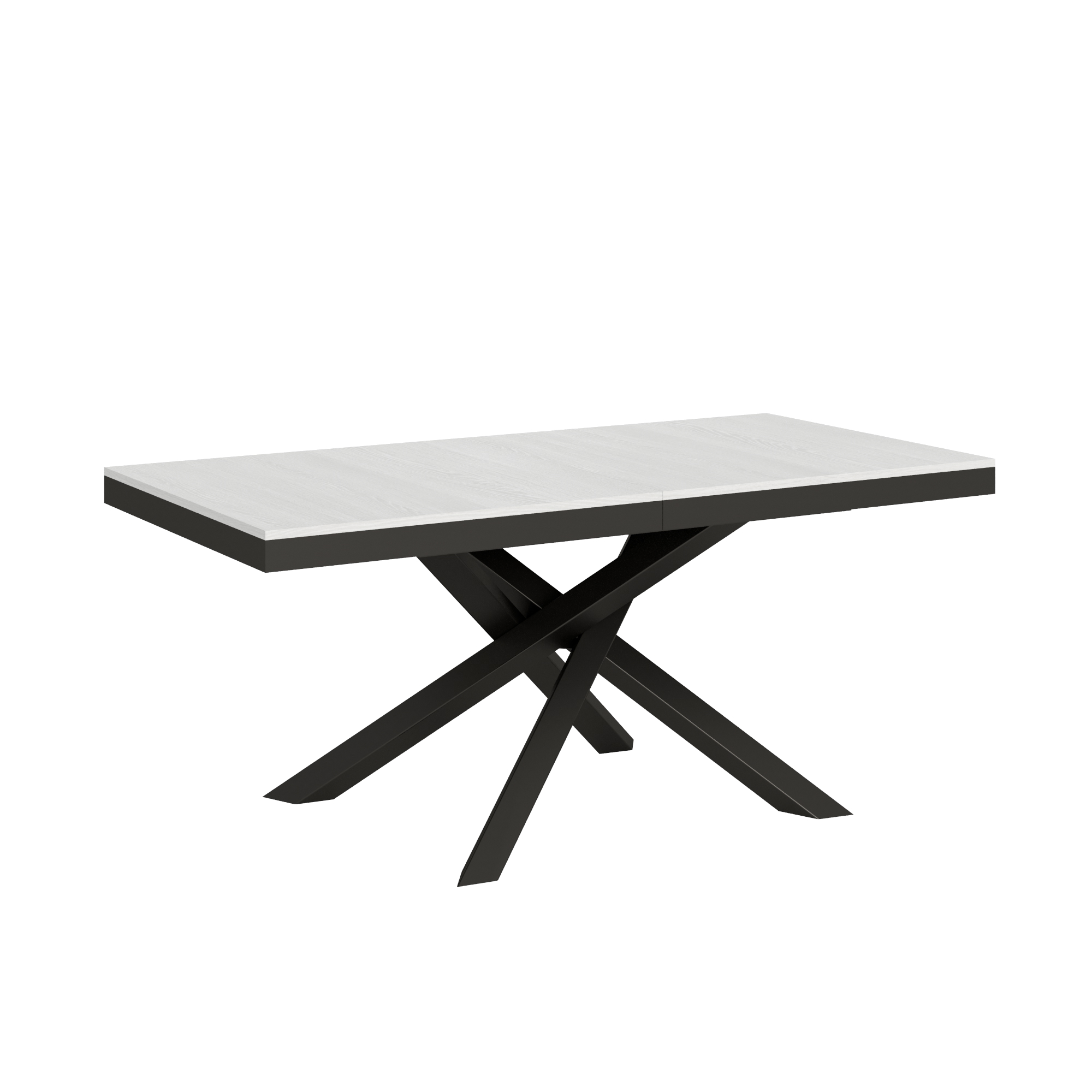 Mesa extensible 90x180/284 cm Volantis Evolution Blanco Fresno Estructura Antracita - Itamoby