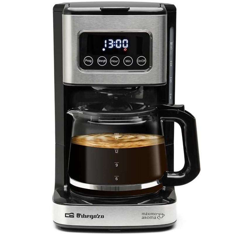 Cafetera de goteo orbegozo cg 6015/ 15 tazas/ negra