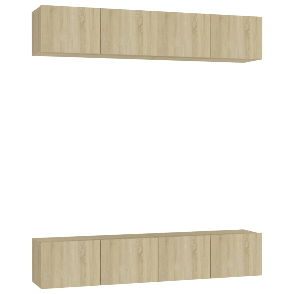 vidaXL Muebles de salón 4 uds madera ingeniería 80x30x30 cm, Mueble de Salon, Mueble TV, Mueble TV salon, Mesa de TV, Mueble tele