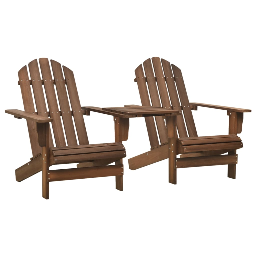 vidaXL Sillas Adirondack de jardínmesita madera maciza abeto