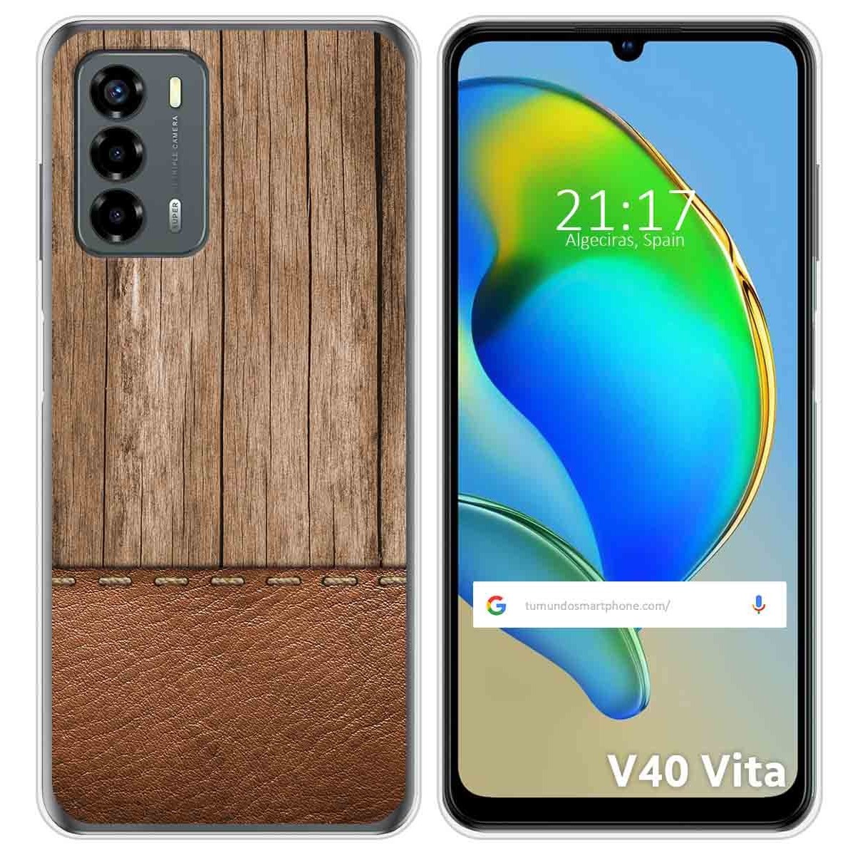 Funda Silicona para ZTE Blade V40 Vita diseño Madera 09 Dibujos