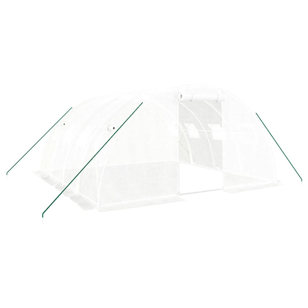 vidaXL Invernadero con Estructura Acero Invernáculo Vivero para Plantas Color Blanco,  Verde, y mas