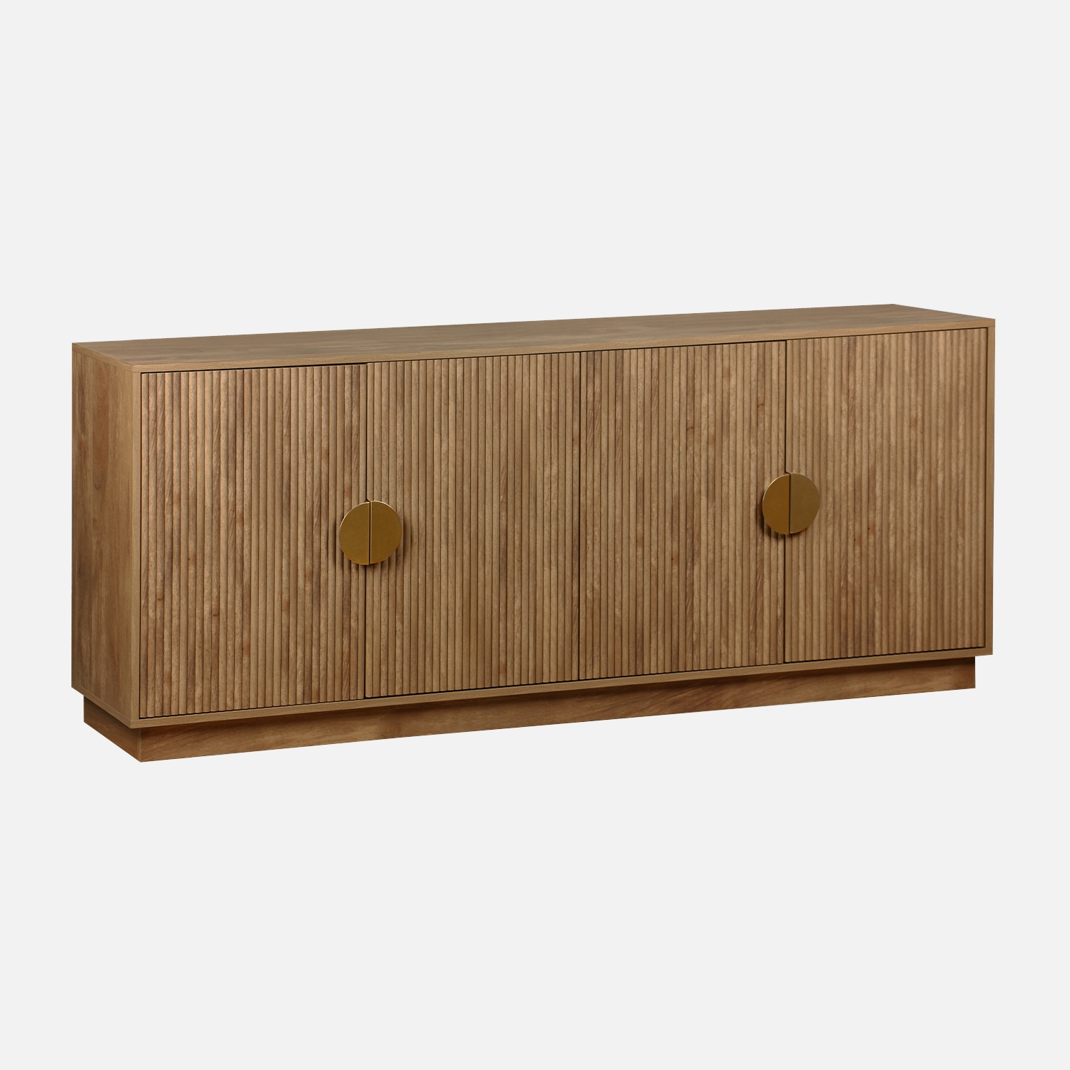 sweeek - Aparador exótico de 4 puertas efecto madera de mango, 180cm , Celian , 180x40x75