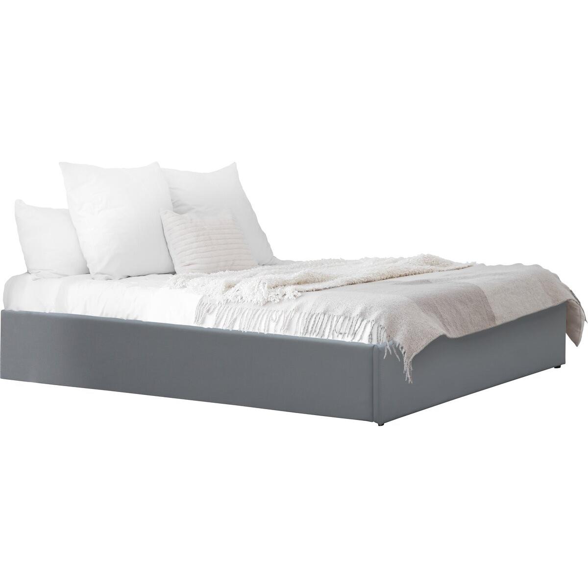 Habitat y Jardin - Cama individual de PVC con box "Ava" - 90 x 190 cm - Gris