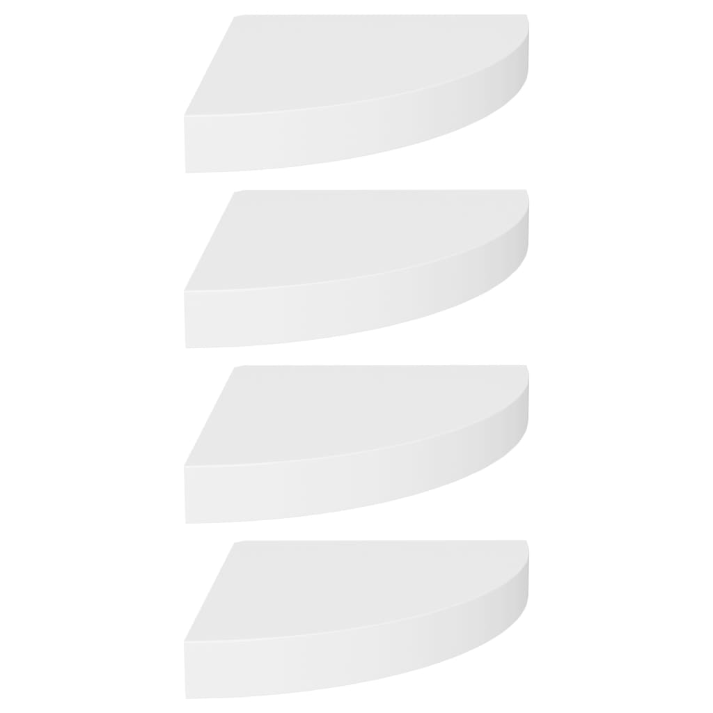 Vidaxl Estantes Flotantes Esquina 4 Uds MDF 25x25x3,8 Cm - Blanco/Negro/Gris Brillante