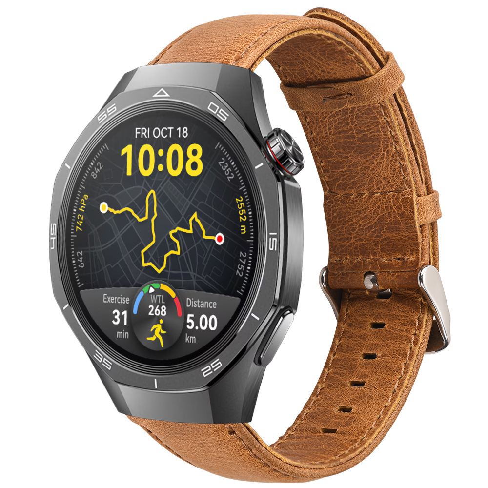Correa de Piel para Huawei Watch GT 5 - 46mm / GT 5 - 46mm / GT 4 - 46mm / Amazfit GTR 4 / Bip 5 / Garmin Vivoactive 4, Modelo Cuero Vintage Ancho 22mm