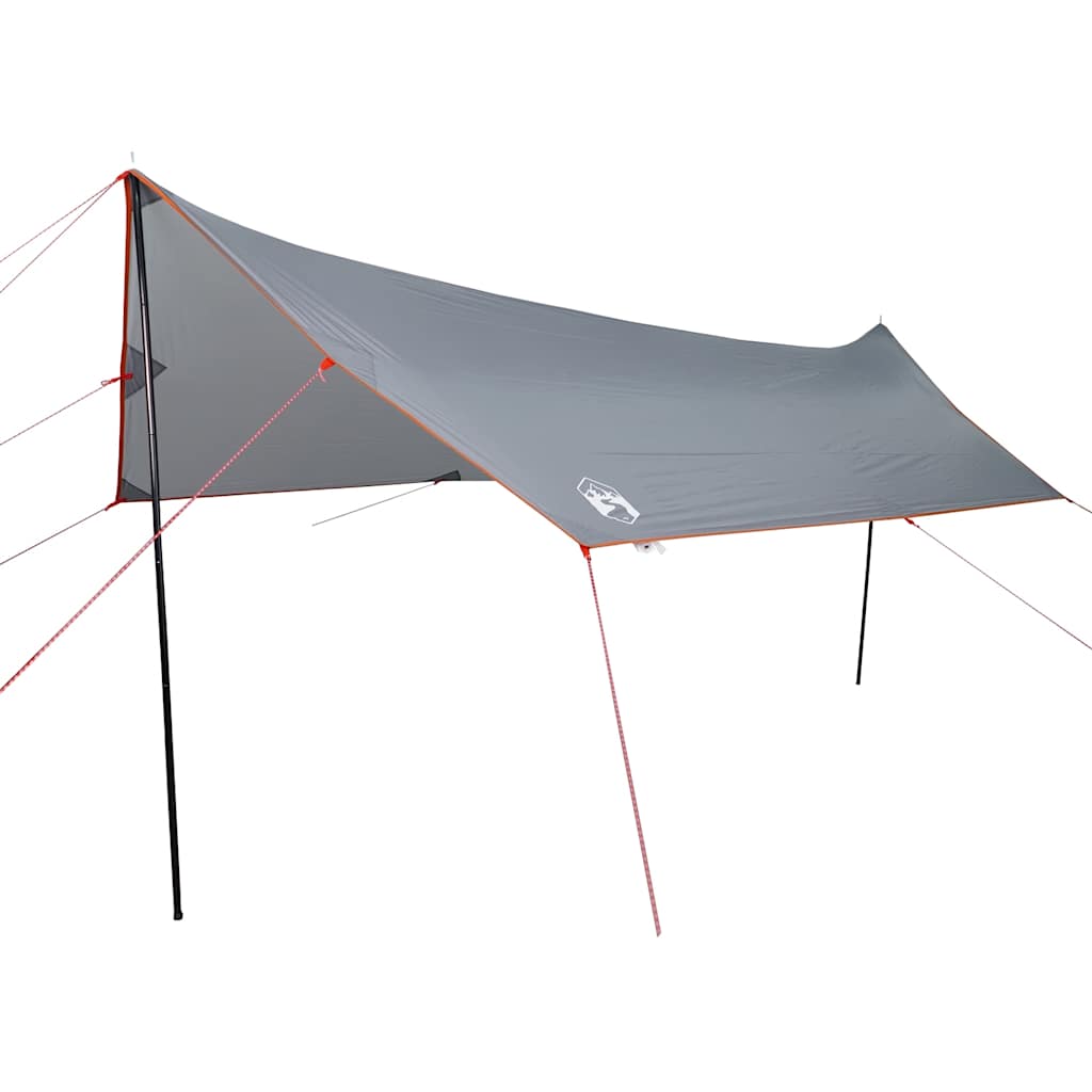 vidaXL Lona de camping impermeable gris y naranja 460x305x210 cm