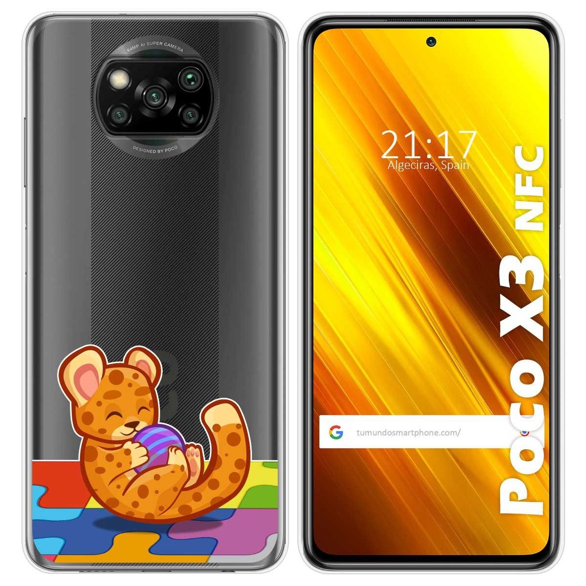 Tumundosmartphone Funda Gel Transparente para Xiaomi POCO X3 NFC / X3 PRO diseño Leopardo Dibujos