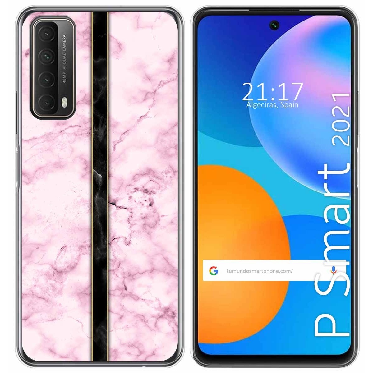 Tumundosmartphone Funda Gel Tpu para Huawei P Smart 2021 diseño Mármol 04 Dibujos