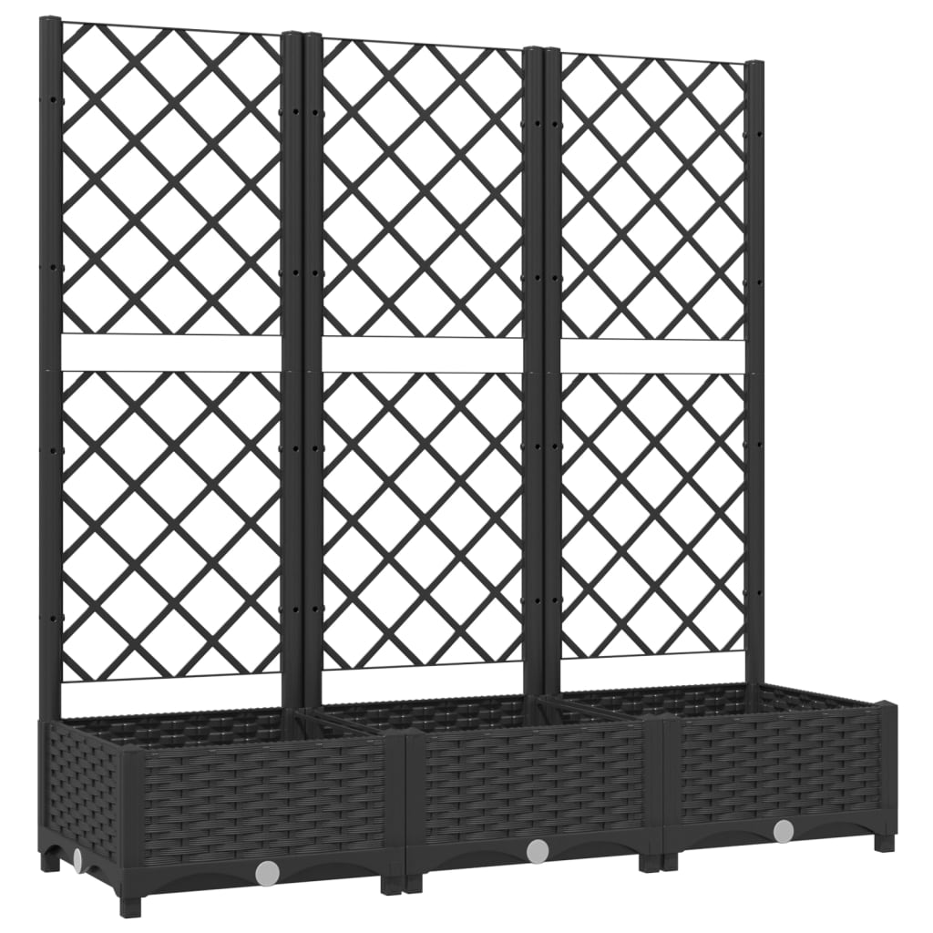 vidaXL Jardinera con enrejado PP 120x40x121,5 cm Color Gris oscuro,  Marrón,  Negro y mas