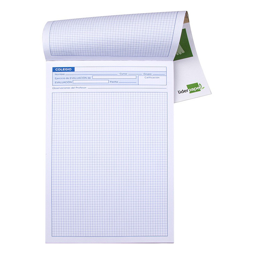 Liderpapel Bloc Examenes Cuadricula 4mm Tamaño Folio 40 Hojas 60g/m2