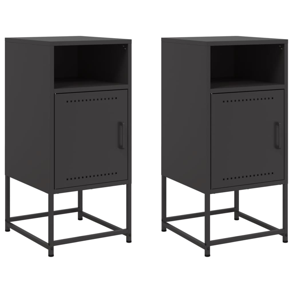 Vidaxl - Mesitas de Noche 2 Unidades Acero 36x39x78 Cm Negro