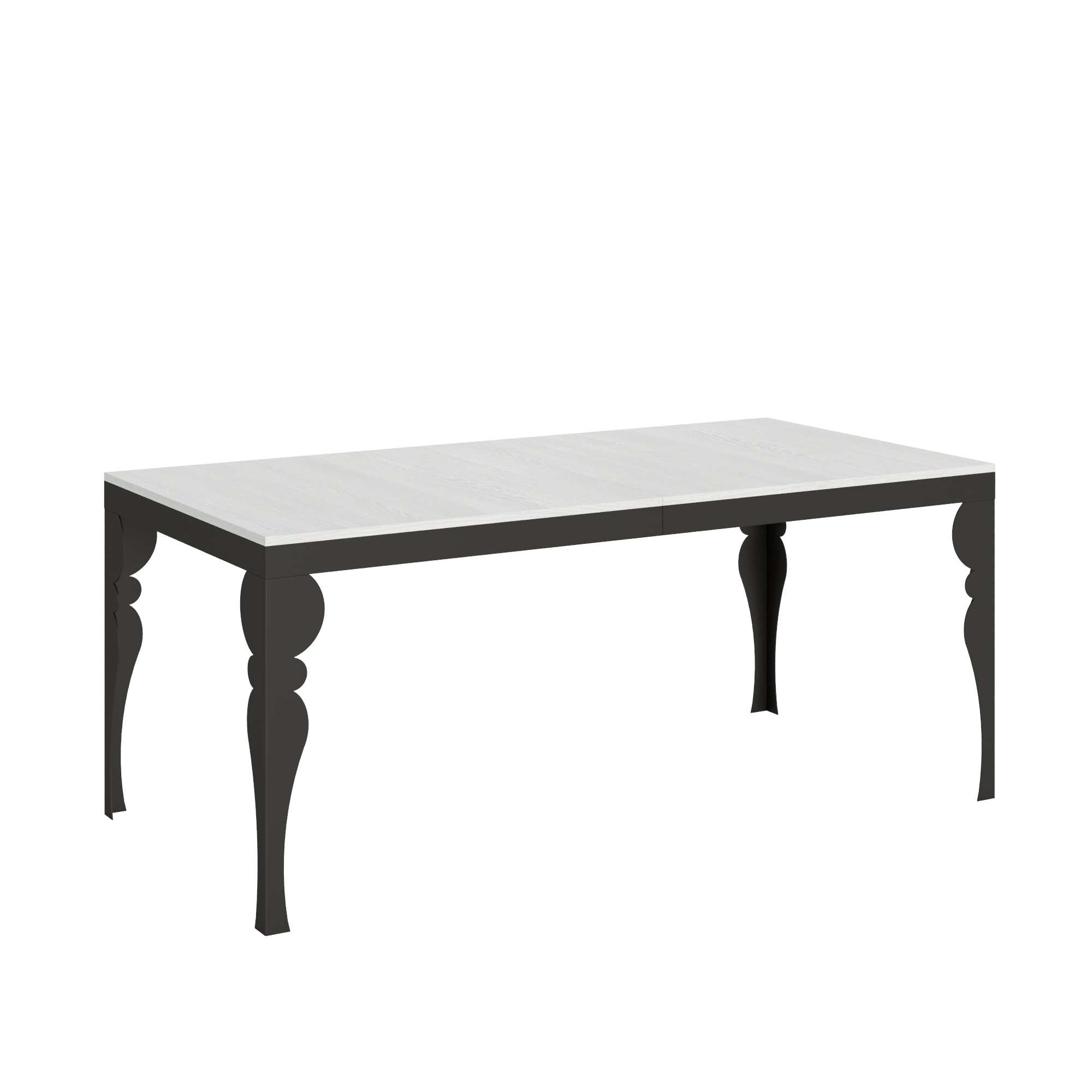 Mesa extensible 90x180/440 cm Paxon Evolution Blanco Fresno Estructura Antracita - Itamoby