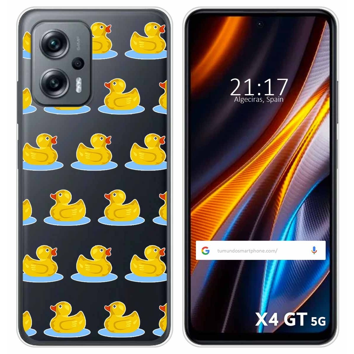 Funda Silicona Transparente para Xiaomi Poco X4 GT 5G diseño Pato Dibujos