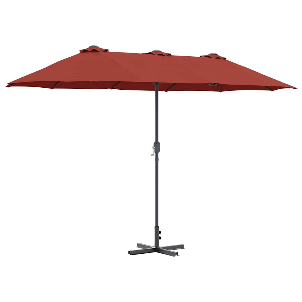vidaXL Sombrilla de jardín Terracota 370 x 197 x 239 cm