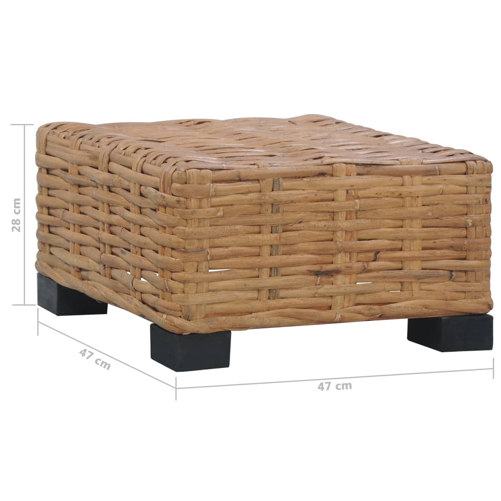 vidaXL Mesita de ratán natural 47x47x28 cm