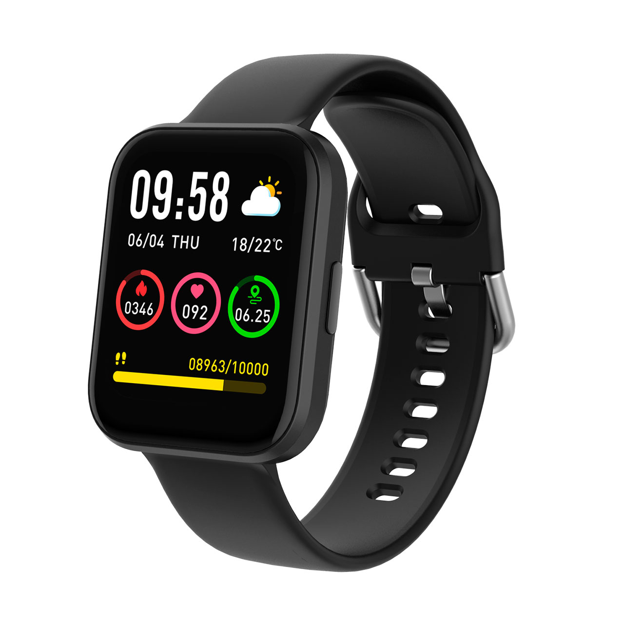 swiss+go Zurich Smartwatchcuerpo aluminio Negro
