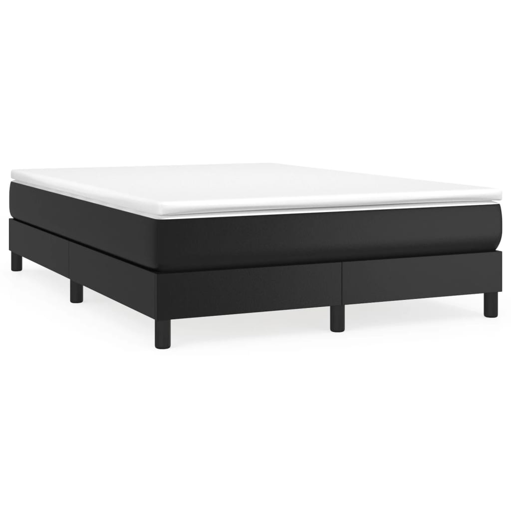 vidaXL Estructura de cama con somier cuero sintético negro 140x200 cm