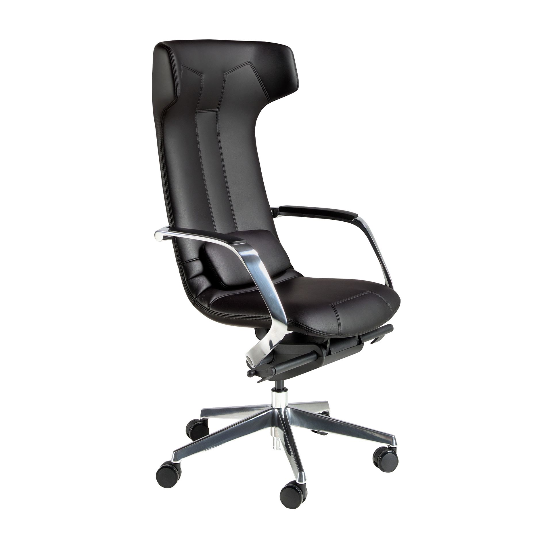 ANGEL CERDÁ - Silla oficina giratoria polipiel negro ergonómica diseño moderno modelo 4215