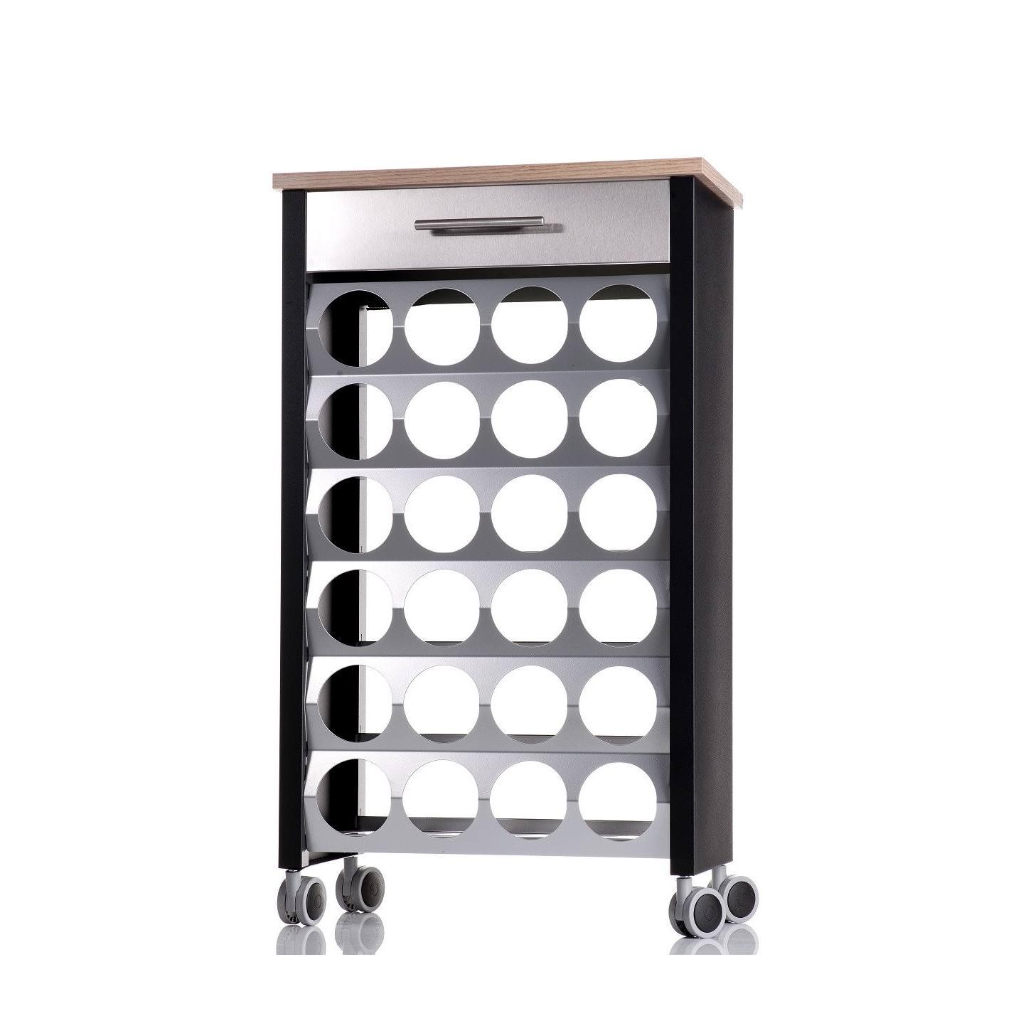 DON HIERRO - Mueble botellero con ruedas BACUS, capacidad 24 botellas-