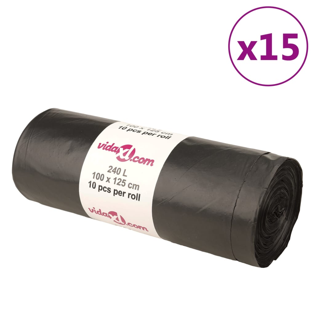 vidaXL Bolsas de Basura Sacos de Residuos de Hogar Oficina Negras Capacidad 35 L (250 unidades),  60 L (250 unidades),  120 L (250 unidades) y mas