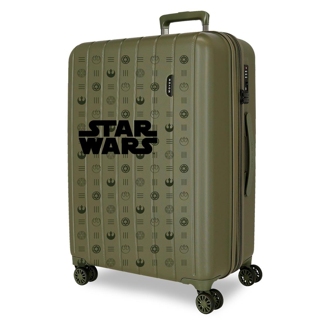 Maleta Mediana Star Wars de 84,24L con ABS Resistente, 4 Ruedas Multidireccionales y Cierre TSA, Expandible para Viajes Cómodos