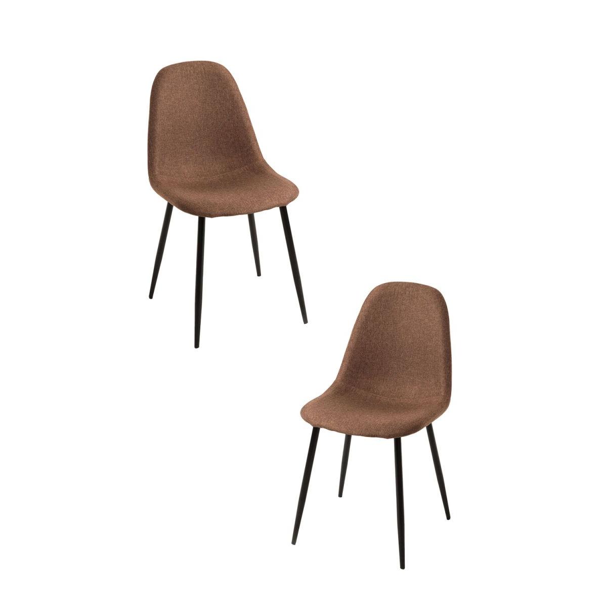 Regalos Miguel - Packs Sillas Comedor - Pack 2 Sillas Black Teok Tela - Marrón