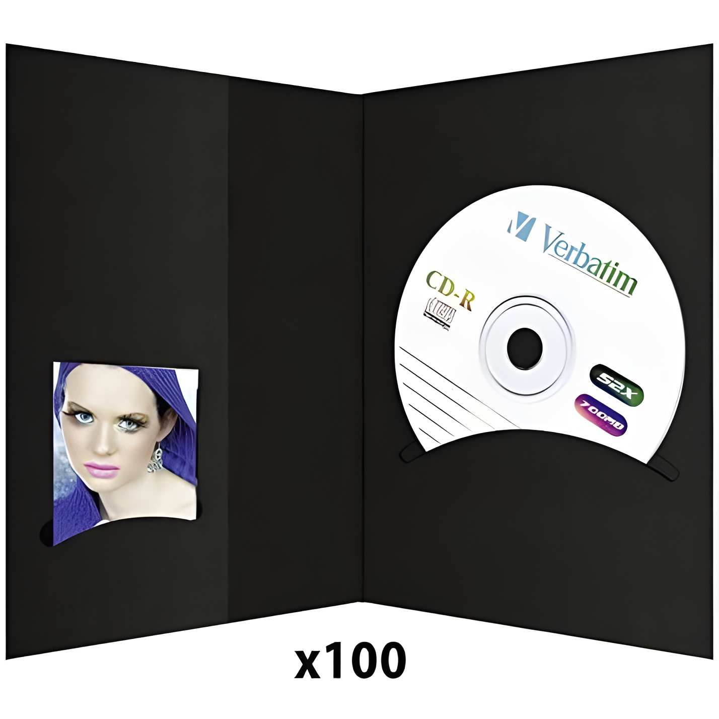 1x100 Daiber fundas para fotografías de pasaporte m. CD-Rom-Fach hasta 10x15 negro