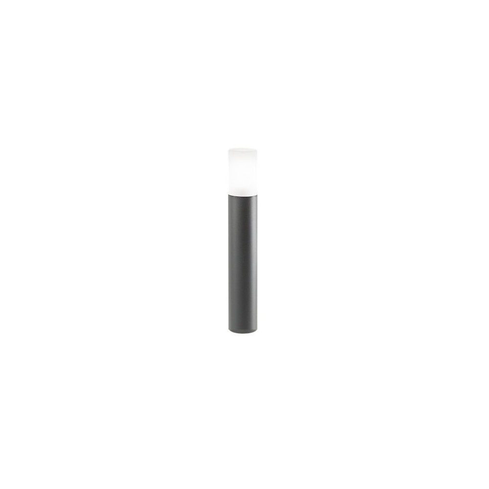 Lampo - Baliza de jardín con bombilla E27 IP54 H 60 cm, metal pintado, cristal satinado, baliza de exterior - Perenz - Gris oscuro