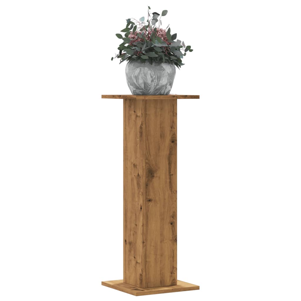 vidaXL Soportes de plantas 2 uds madera 30x30x80 cm Color Gris sonoma,  Blanco,  Negro y mas