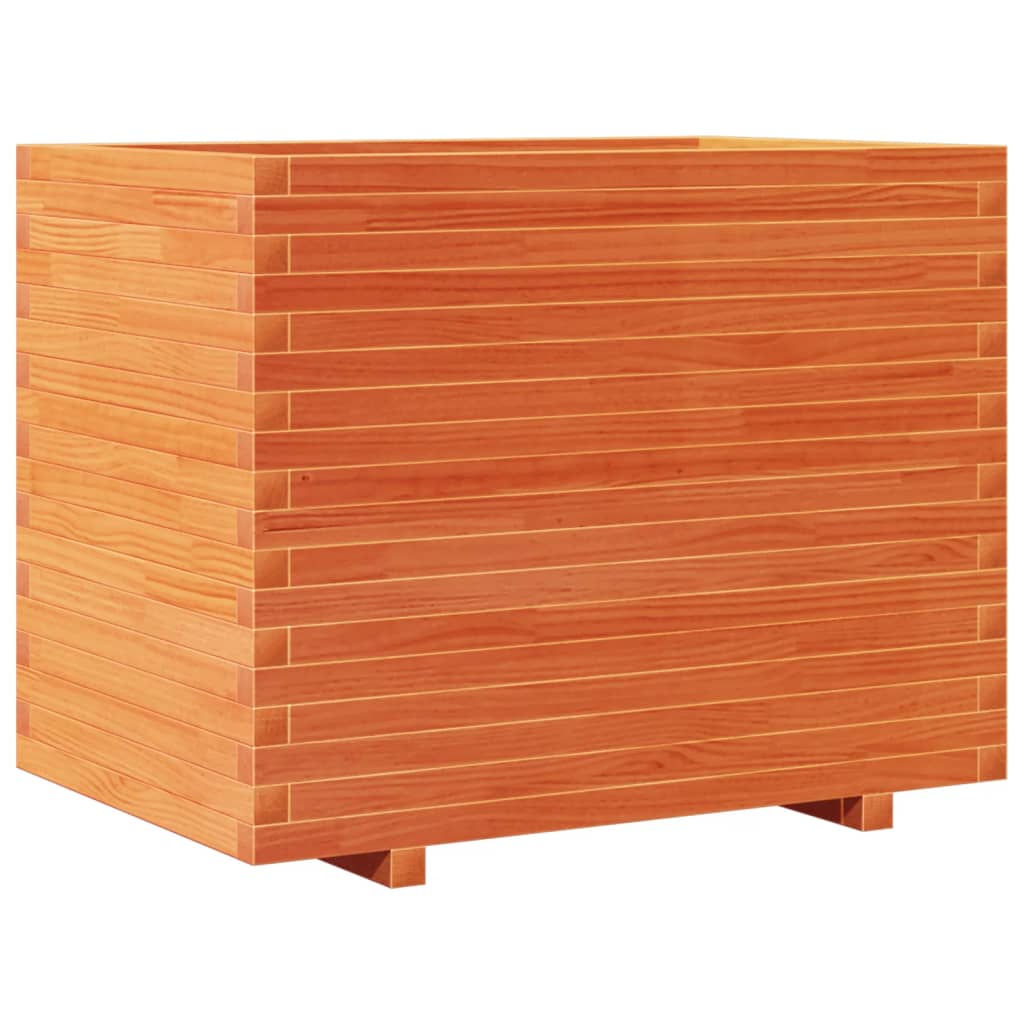 vidaXL Jardinera madera de pino impregnada 90x60x72 cm Color Pino natural,  Blanco,  Marrón cera y mas