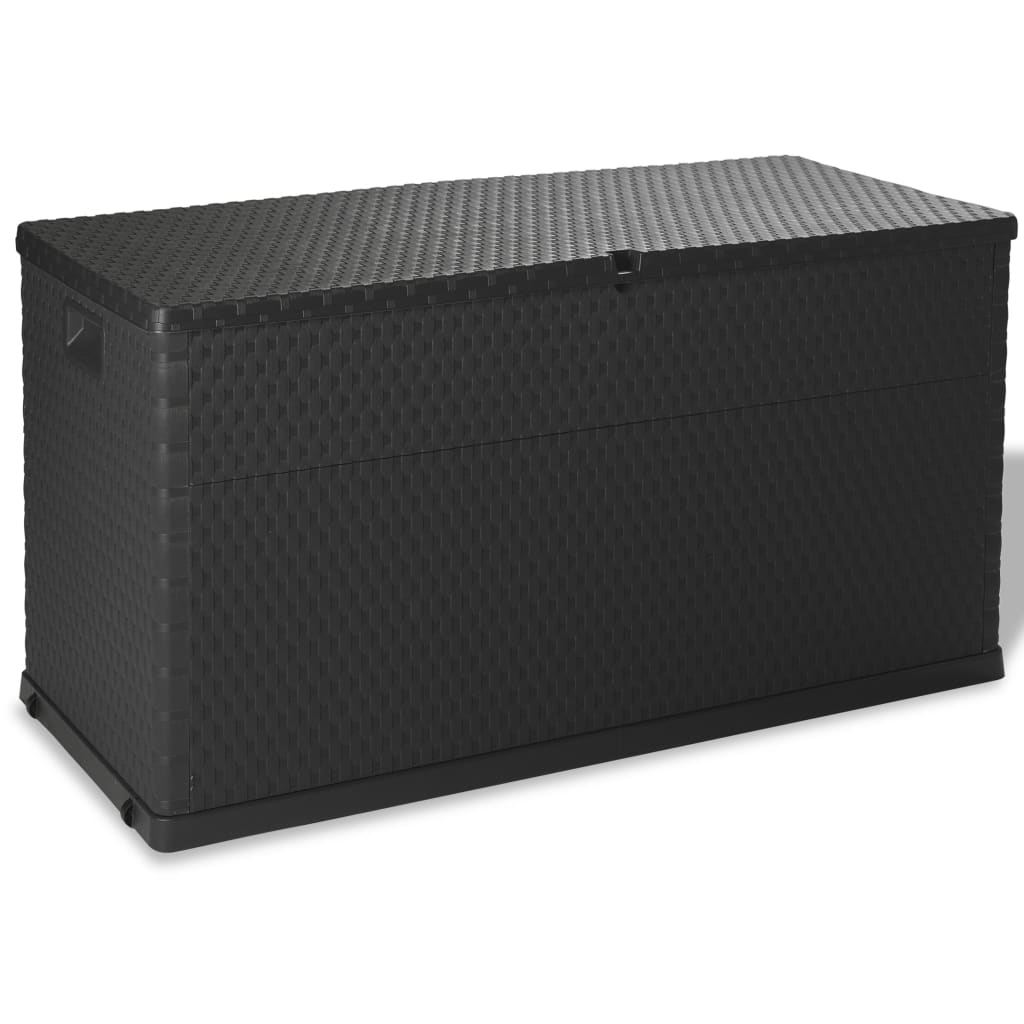 vidaXL Caja de almacenamiento de jardín antracita ratán PP 120x56x63cm